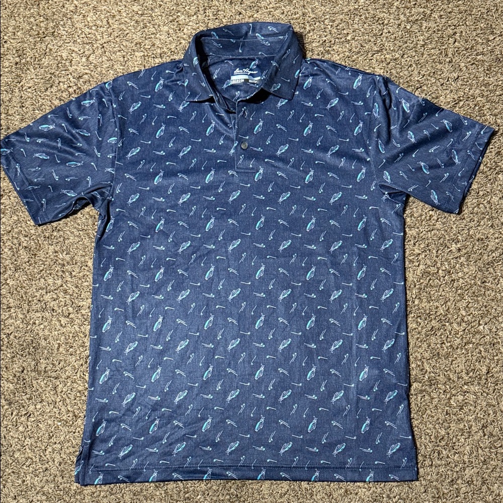 Ben Hogan Performance Golf Polo Shirt Men’s Small | Navy Blue Print